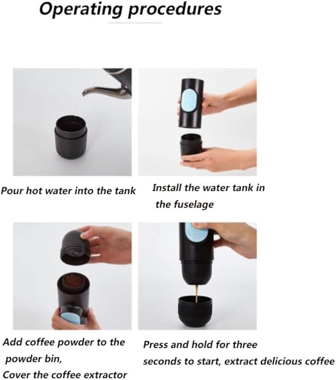 Electric Portable Coffee Machine Black Ground Coffee Capsules Mini Espresso USB Rechargeable Coffee Machine
