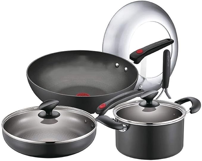 Induction Base 3 Piece Coated Nonstick Cookware Set Pots and Pans Set Kitchen Cook Ware Sets