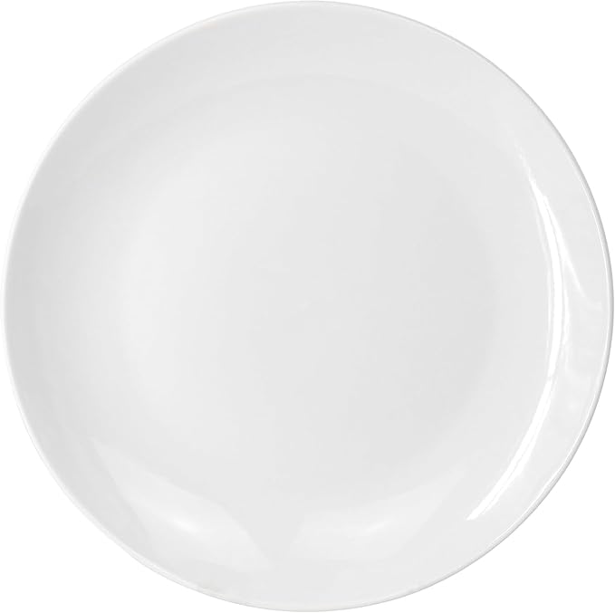 12-Piece Porcelain Dinner Plate Set – Large White Square &amp Round Plates Microwave and Dishwasher Safe Elegant Durable Dinnerware for Everyday Meals and Entertaining (Round)