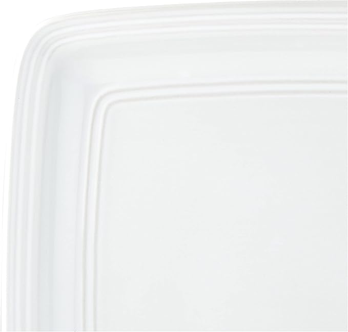 American Atelier Square Dinnerware Sets | White Kitchen Plates Bowls and Mugs | 16 Piece Stoneware Madelyn Collection | Dishwasher &amp Microwave Safe | 10.75 x 10.75 Service for 4