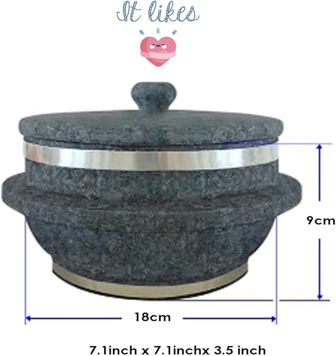 Non-stic Traditional Stone Rice Cooker Cauldron Multi Cooker 15cm NurungjiCrust of Overcooked Scorched Rice Korea