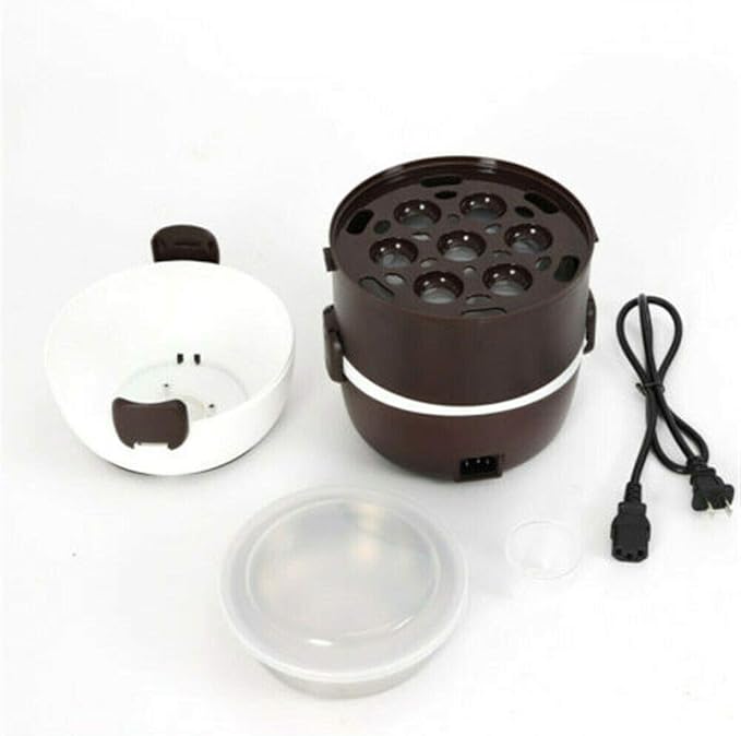 Portable 2L 3 Layers Electric Lunch Box Steamer Pot Rice Cooker Food Warmer US