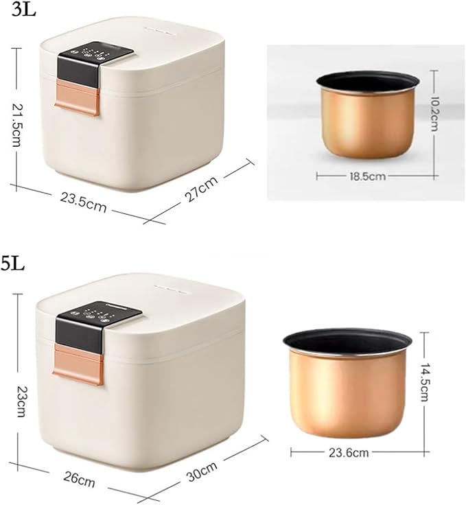 GRFIT Mini Smart Electric Rice Cooker Household Fully Automatic Electric Rice CookerTimed Cooking Rice Cooker (Color : 3L)