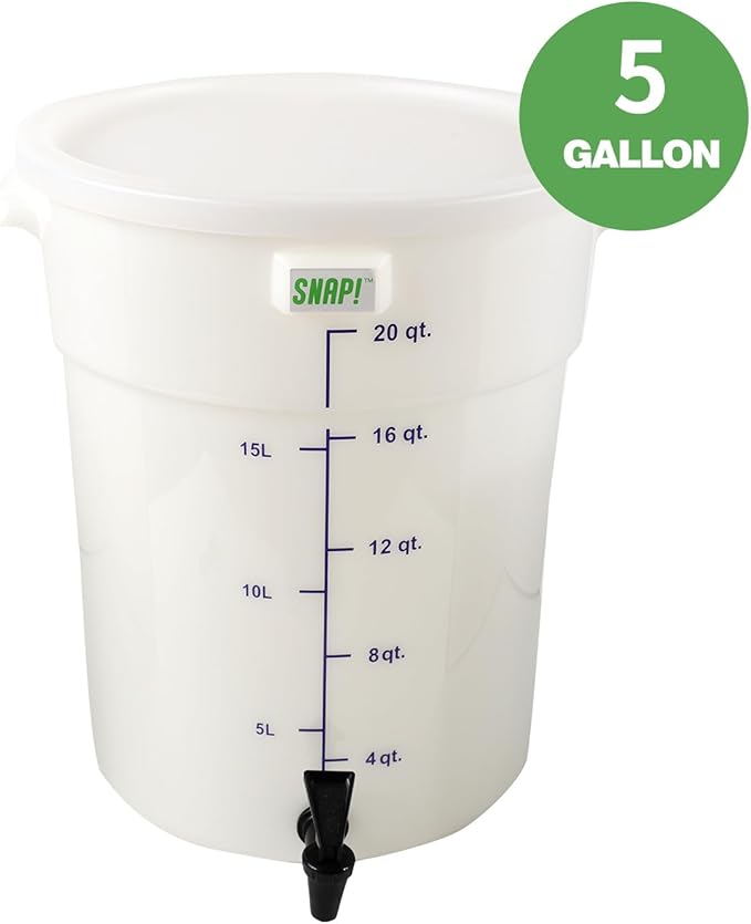 Snap! Cold Brew Round Bucket- 5 gallon Commercial Cold Brew SystemCold Brew Coffee Set-Whtie