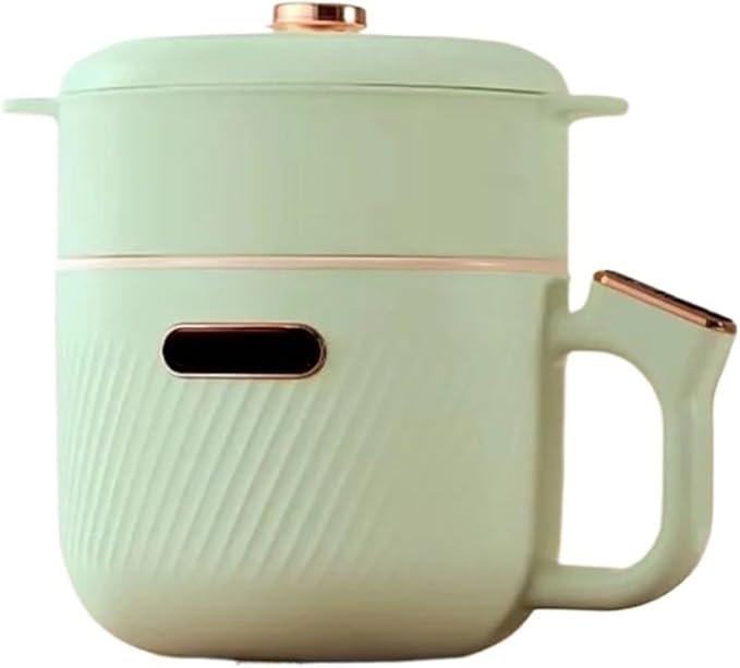 Multifunctional Electric Rice Cooker Dormitory and Home Cooking Suitable for Noodles Steaming and Hot Pot (Color : Green Steamer Style)
