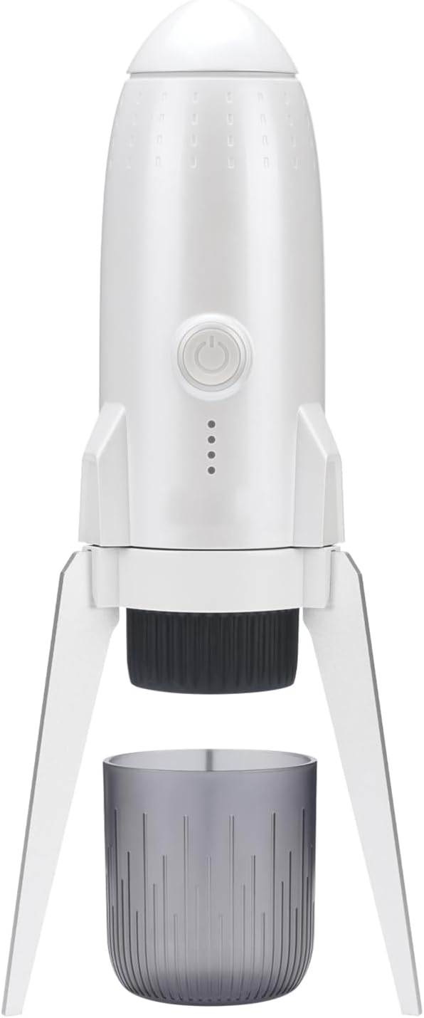 Portable Wireless Coffee Maker Compact 3-in-1 Coffee Machine 19 Bar Pressure for Travel Camping RV Office Black (White)