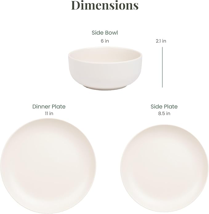 Larder &amp Vine 12-Piece Melamine Dinnerware Set: Durable Lightweight Break-Resistant Plates &amp Bowls – Stylish Non-Toxic Dishwasher Safe – Ideal for Everyday Use Indoor &amp Outdoor Dining