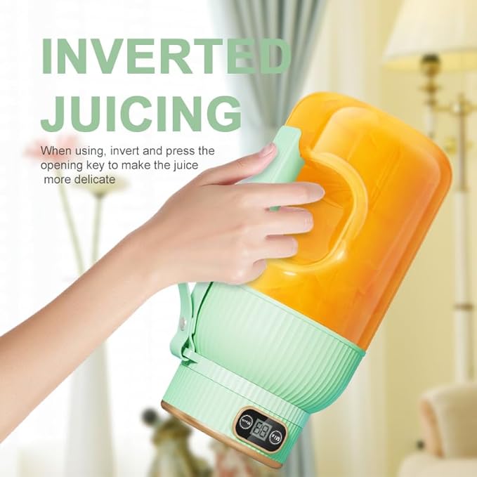 Personal Blender for Shakes and Smoothies 40oz Large Capacity with Smart Display USB Rechargeable Leakproof Portable with Sporty Strap for Travel Gym Office &amp Outdoor Use (green)