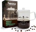 NONNA 2.0 Glass Coffee Percolator - Borosilicate Glass &amp Stainless Steel Retro Percolator | Eco Friendly Coffee Gift | BPA Free | Stovetop Glass Coffee Percolator (1 Unit)