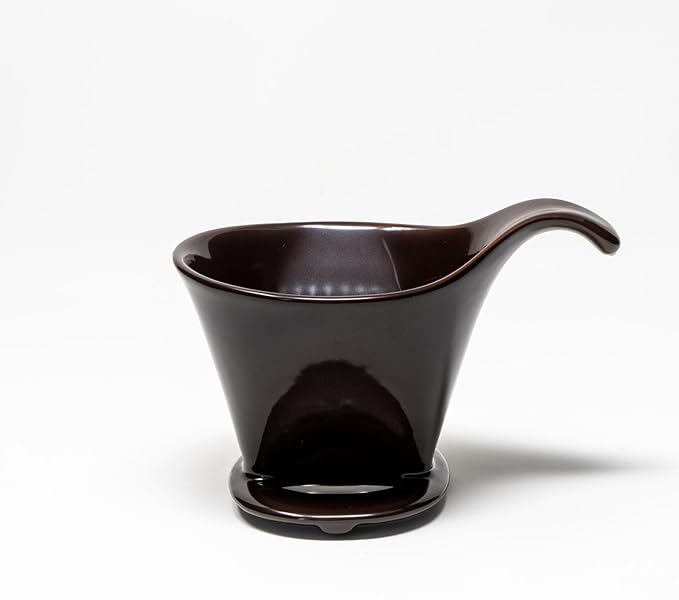 Zero Japan - Bee House Pour Over Coffee Dripper - Lead-Free &amp Cadmium-Free Ceramic Coffee Maker with Elegant Peek Hole Drip Cone Brewer Coffee Gifts Brewing Accessories - Coffee Brown Standard