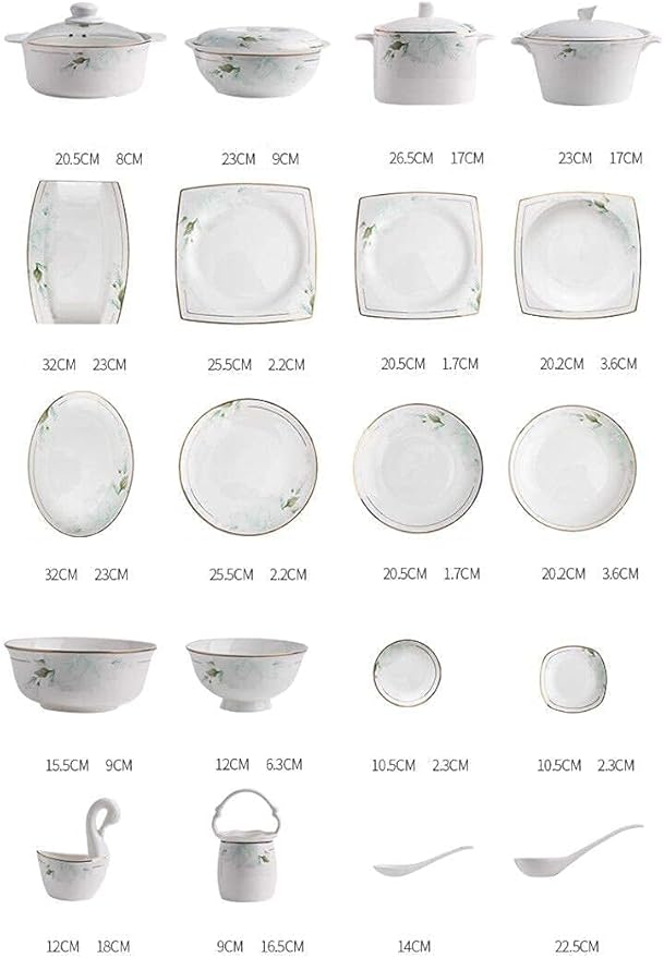 Dinnerware Set Nordic Light Luxury Phnom Penh Stock Pot/Plate Ceramics Plates and Bowls Sets for Restaurant and Wedding Gifts/Bone China Dinner SetG