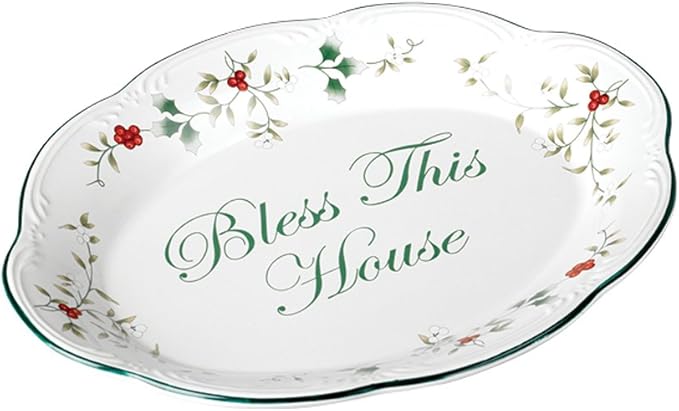 Pfaltzgraff Winterberry 16-Piece Dinnerware Set Service for 4 &amp Winterberry Bless This House Plate -
