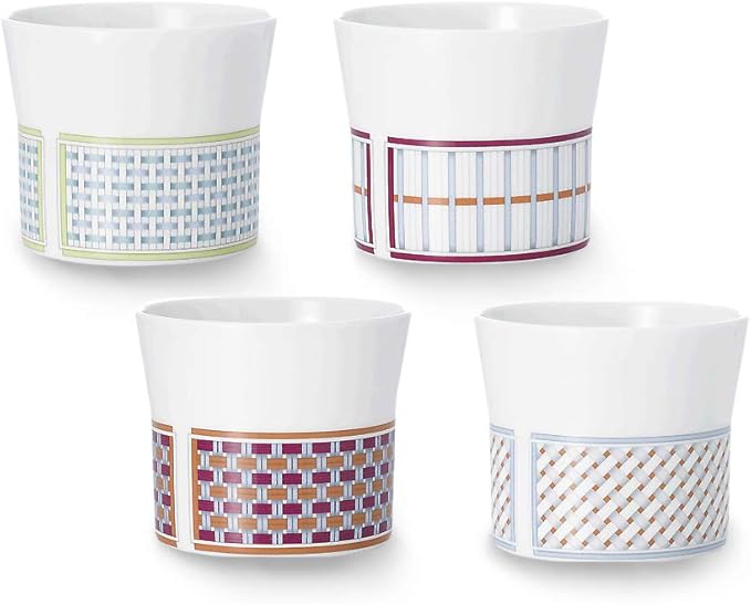 Hankook Chinaware Korean Fine Bone China Weaving petite Cup Set 4p Dinnerware Dojagi Melamine Ceramic Multi-purpose