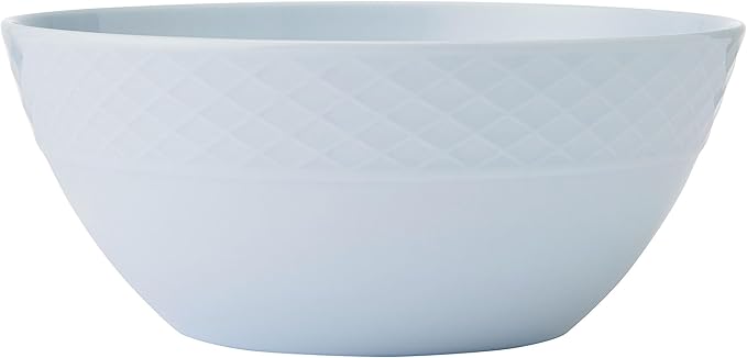 Mikasa Trellis Pastel Bone China Lightweight Chip Resistant 12 Piece Dinnerware Set Service for 4 Misty Blue