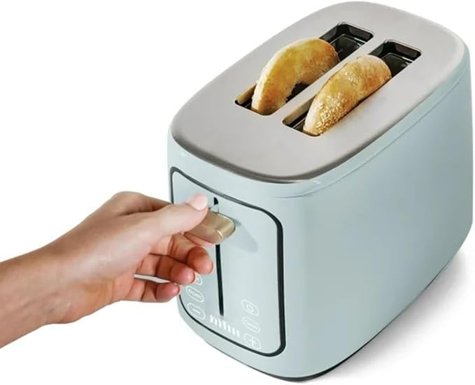 2 Slice Toaster Touch-Activated Display Extra Wide Slots Bagel Function Stainless Steel Kitchen