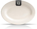 Stoneware Wide Rim Commercial Grade Dinnerware America White Oval Platter 12 1/2 x 8 1/2 Case of 12