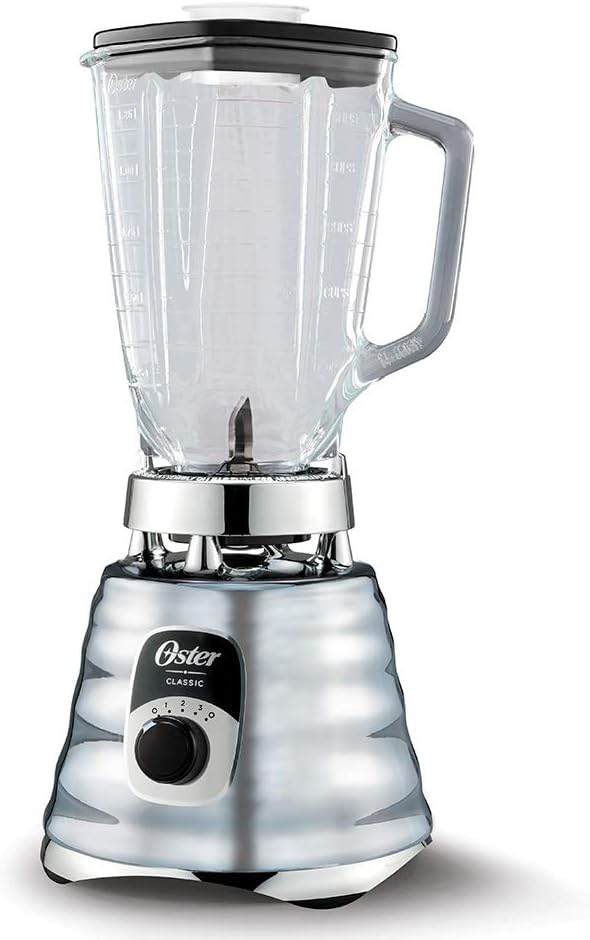 Oster Original 3 Speed Chrome Blender 6 Times more Durable Motor 10 Times Stronger 5 Cup Glass Jar