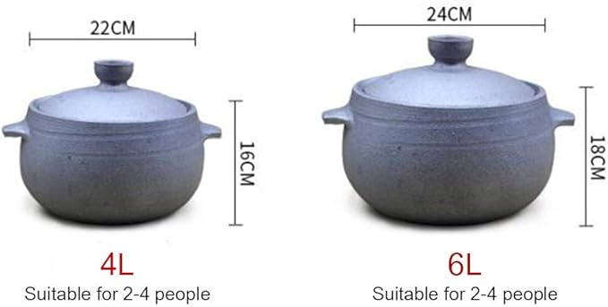Ceramic Rice Cooker with LidJapanese Rice PotCeramic CasseroleRound Earthenware Clay PotHot PotNot-Stick Stew PotSoup HotStovetop Cookware A 4l (A 8L)