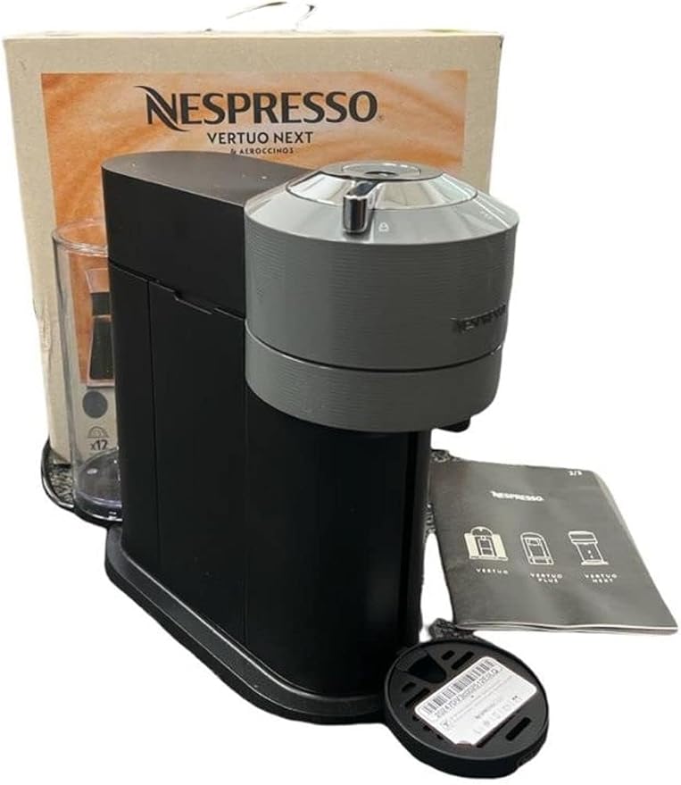 Nespresso De'Longhi Vertuo Next Deluxe by De'Longhi with Aeroccino - Chrome (Renewed)