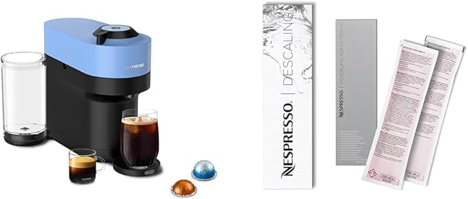 Nespresso Vertuo Pop+ Coffee and Espresso Machine by De'Longhi Pacific Blue Descaling Kit