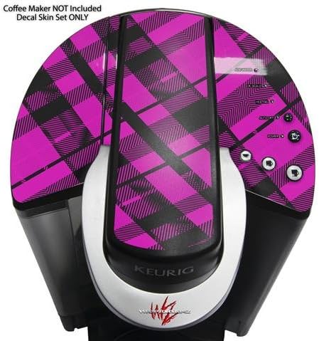 Decal Style Vinyl Skin compatible with Keurig K40 Elite Coffee Makers Pink Plaid (COFFEE MAKER NOT INCLUDED)