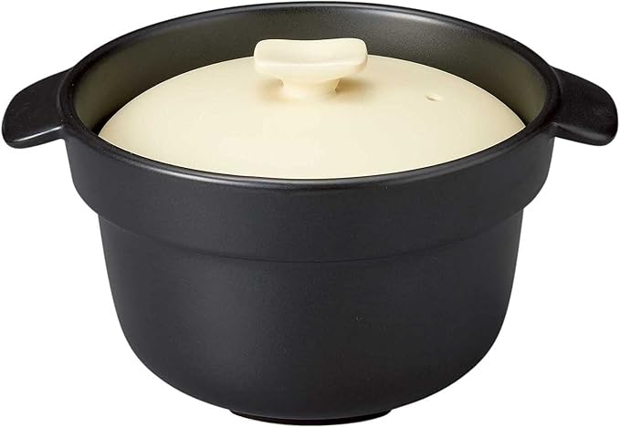 Santo Banko Ware 18237 Microwave Rice Cooker 3 Cups Approx. 56.3 fl oz (1600 ml) Microwave Oven Direct Flame Compatible Cream Made in Japan