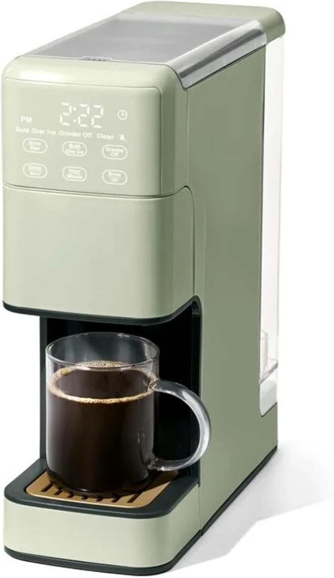 Programmable Single Serve Coffee Maker with Integrated Burr Grinder Touch Controls Fresh Custom Brew Compact Design Easy to Use