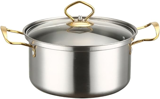 PHEZEN 10-Piece Basic Stainless Steel Pots - Home Kitchen Cookware Sets for Gas Electric Halogen Ceramic Induction Hobs (Solid)