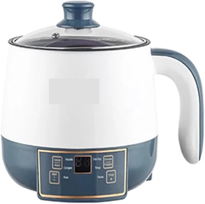 1-2 People Electric Rice Cookers Mini Portable Multicooker Smart Multifunctional Flat Stew Saucepan Steamer Ramen Pot 220V(Single Layer)