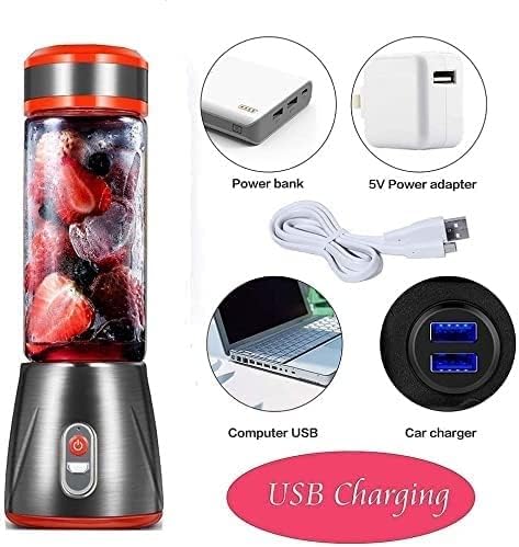 Portable Blender USB Rechargeable Personal Size Blender for Shakes and Smoothies Strong Cutting Power with Six Blades for Sports Travel and Outdoors(Purple)