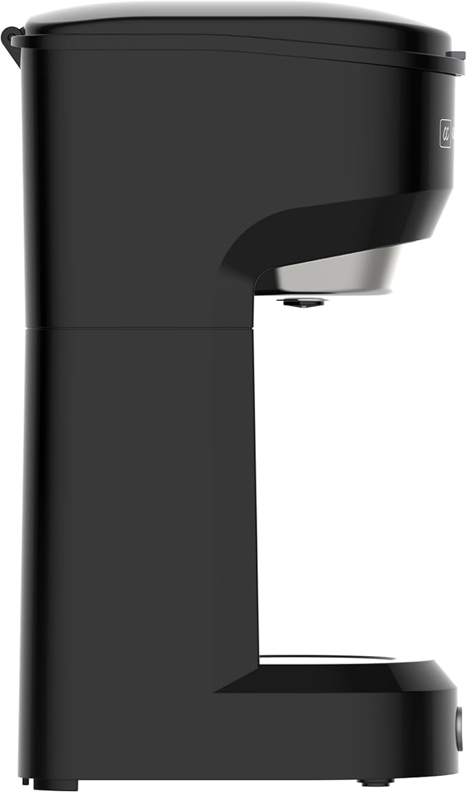 CULINARY CHEF Retro Single Serve Maker Brewer for Ground Coffee 300 milliliters BLACK