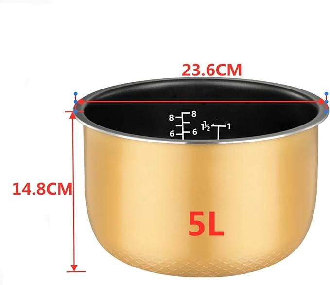 3L 4L 5L Universal Electric Rice Cooker BowlCompatible for Midea Rice Cooker Liner Pot 1pc(5L Universal)