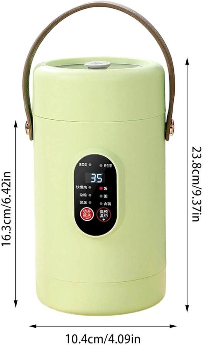 Multifunctional Health Pot Portable 500W Health Pot with Ceramic Glaze Inner Pot &amp Steamer 12-Hour Preset Slow Cooker for Rice Porridge Soup Steaming (B-1.2L-Light pink)