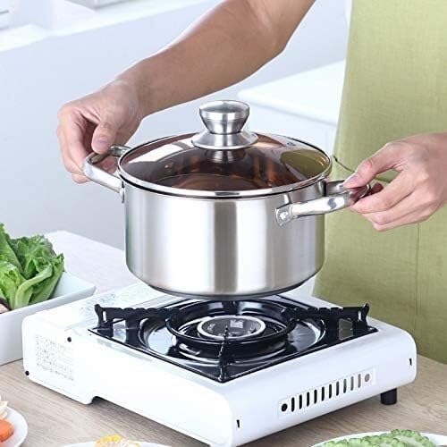 Cookware Set Pots and Pans Set 3 Pcs Set Thicken Stainless Steel Cooking Soup Pot Nonstick Milk Pan Saucepan Glass Lid Cooking Pot Set Cooking Pan Set