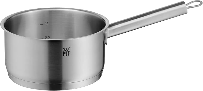 WMF Comfort Line Advantage Saucepan Set - 5-Piece Induction Cooking Pot With Glass Lid Cromargan Matte Stainless Steel Scale Stackable Uncoated