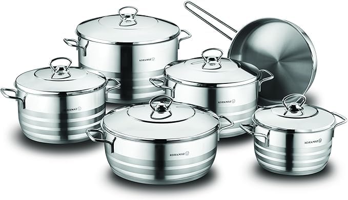 Korkmaz Astra Cr-Ni High End Stainless Steel Cookware Set A1090 (11 Piece)
