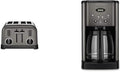Cuisinart CPT-180BKS Classic 4-Slice Toaster Black/Stainless Steel &amp DCC-1200 12 Cup Brew Central Maker Coffee Maker2 Black Stainless Steel