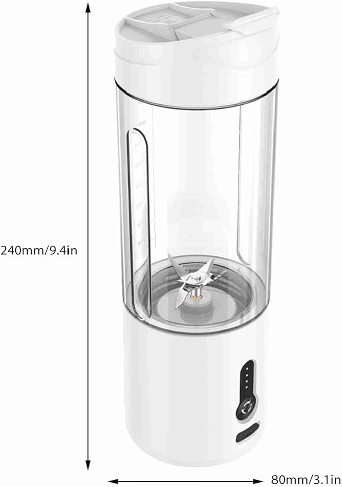 Alomejor Powerful Motor Electric Juicer Blender 22000rpm Portable USB Rechargeable Cup with 6 Blades for Sports Travel