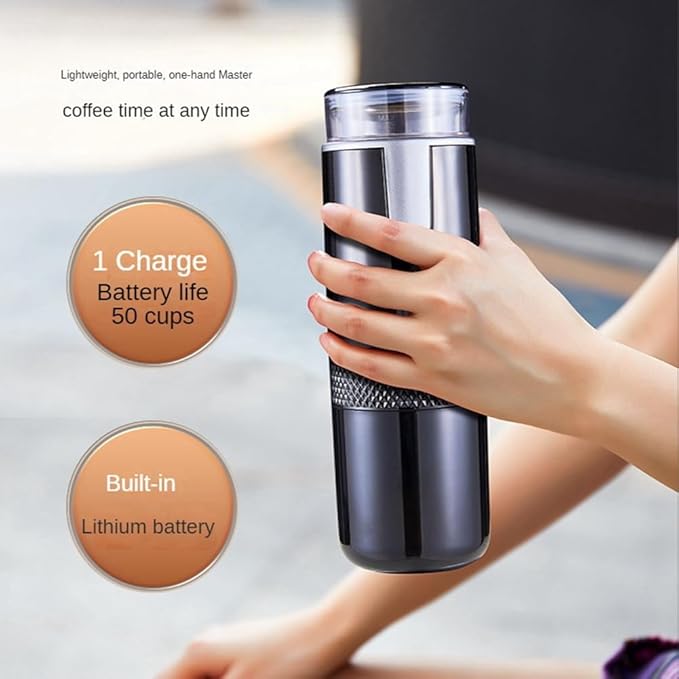 Electronic Coffee Maker Rechargeable Espresso Machine Portable Car Coffee Make Ground Coffee &amp Espresso Travel Camping
