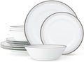Noritake Silver Colonnade 12-Piece Dinnerware Set Service for 4