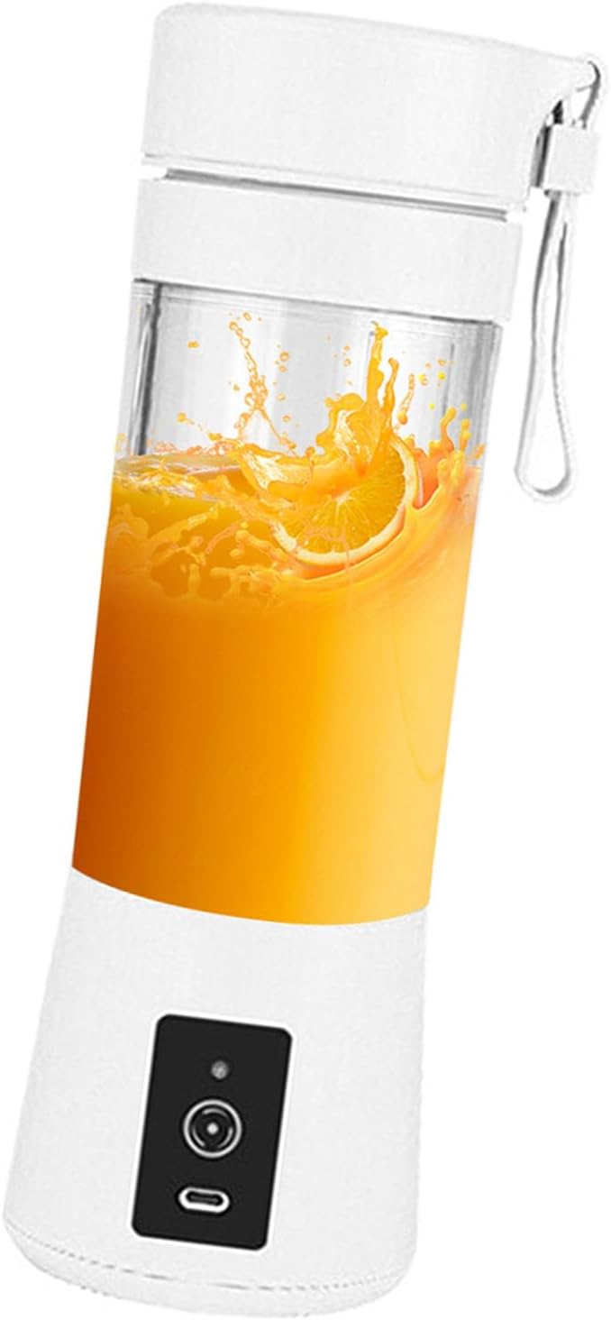 Dioche Portable Blender for Smoothies and Shakes Personal Size USB Rechargeable Juicer with 2000mAh Battery 6 Vane/Wing HighSpeed Mixer for Juice Ideal for Travel &amp Gym 380ml Capacity (White)