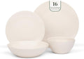 Larder &amp Vine Ceramic Stoneware Dinnerware 16-Piece Set 4 Place Settings (White)