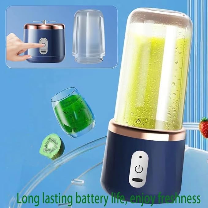 Portable Blender Cup 400ml Capacity 6-Blade Steel Design Dual Cup Set Rechargeable Juicer