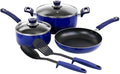 For 7 Piece Non Stick Aluminum Cookware Set In Blue