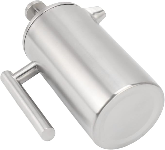 Portable Heatable French Press Coffee Maker Dishwasher Safe Double Wall Insulated Proof Stainless Steel 1L Capacity with for Delicious Hot Coffee and Loose Tea