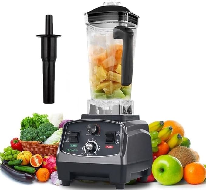 Generic high power 2200w commercial grade blender with timer 2l bpa-free jar 9.05 x 19.68 x 7.87 in Black