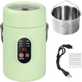Multifunctional Health Pot 500W Portable Mini Electric Cooker with Ceramic Glaze Inner &amp Steamer Small Slow Cooker with 12-Hour Reservation for Porridge Rice Soup &amp Steaming (1600ml-Green