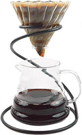Pour Over Coffee Maker Set Includes Glass Coffee Dripper Metal Dripper Stand and Heat Resistance 600Ml Coffee ServerBlack