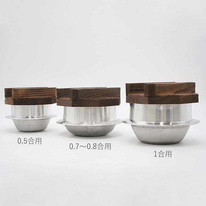 Tonami Shoten Rice Pot Mini Easy to Make 0.5 Combination Wooden Lid Made in Japan Aluminum Fluorine Treatment Outdoor Activities Camping Direct Fire Can Be Re-painted Silver