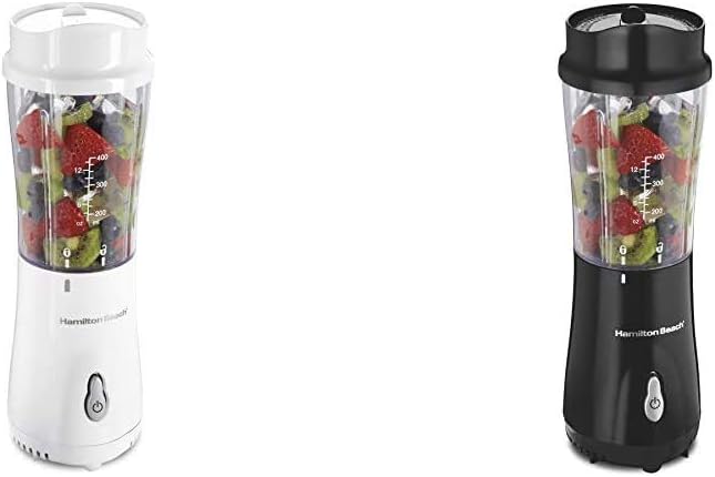 Hamilton Beach 14oz Compact Personal Blender with Travel Cup and Lid White + Black